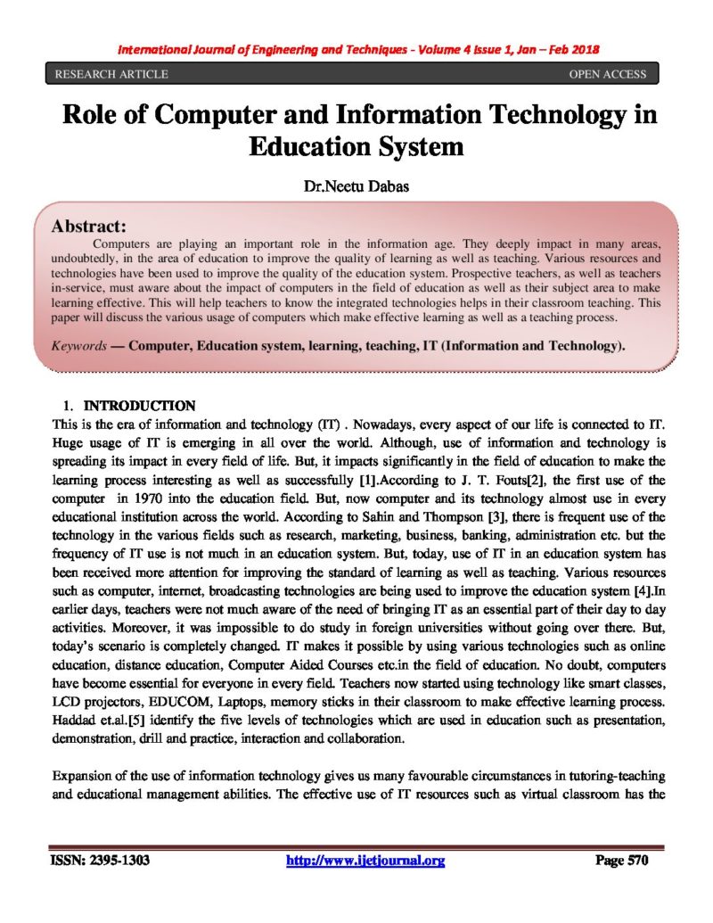 U.S. and International Information Technology